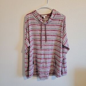 Striped Hoodie with Drawstring